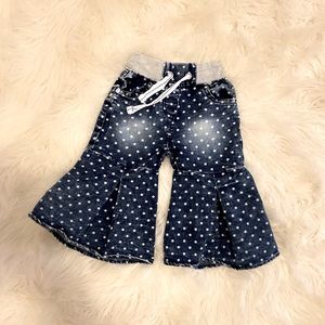 Toddler girls denim bell legged pants